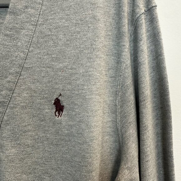 Vintage Polo PRL Ralph Lauren Grey V-Neck Lightweight Cardigan Sweater Large - Picture 9 of 13